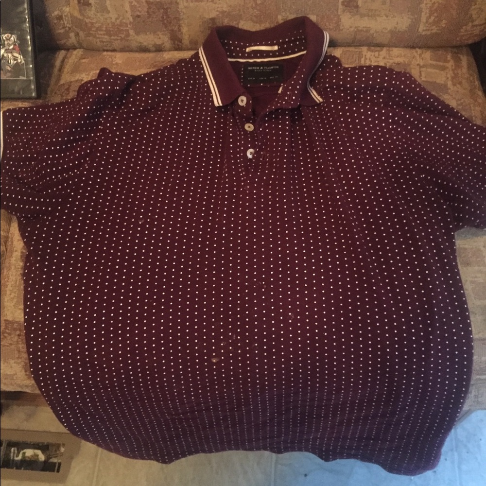 Men’s red Polo Denim & Flower
